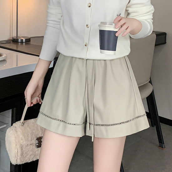 Fabbu Faux Leather Loose High-Waisted Wide-Leg Pants for Women, Elastic Waist, Bootcut Style, Winter Fashion, Casual Wear