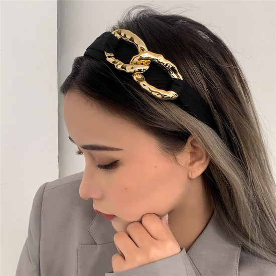 Retro Simple Resin Gold Chain Hair Headband
