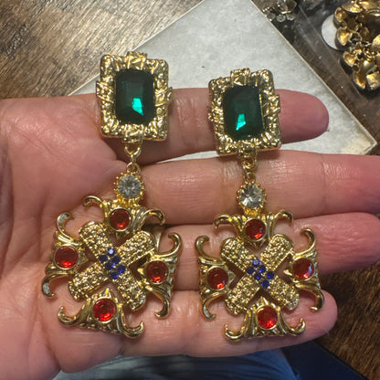 90s glam door knocker earrings