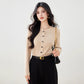 Style Autumn Knit Cardigan for Women, Versatile Short Sleeve Sweater Jacket, Long Sleeve Top