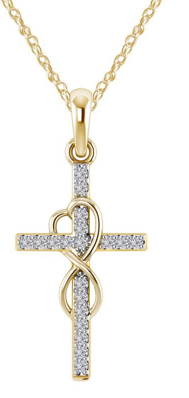 Alloy Pendant With Diamond And Eight-character Cross Necklace