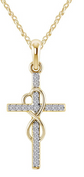 Alloy Pendant With Diamond And Eight-character Cross Necklace