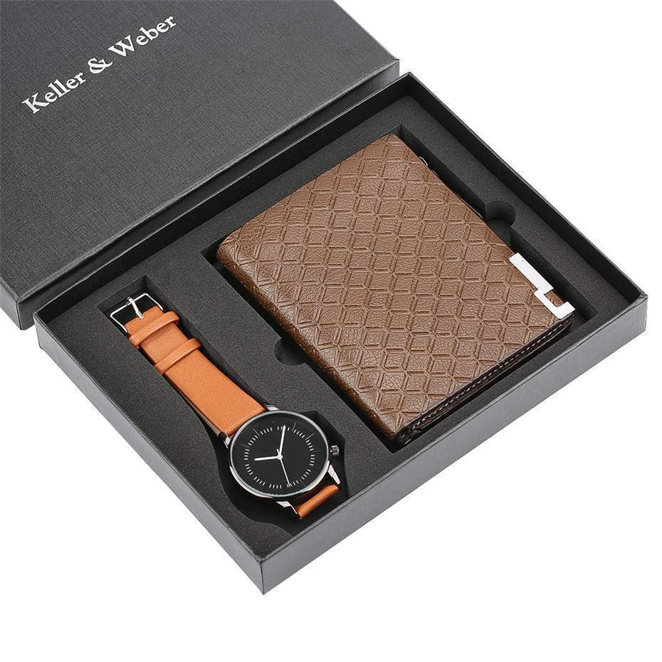 Men’s Classic Watch & Wallet Set – Timeless Style for Everyday Use