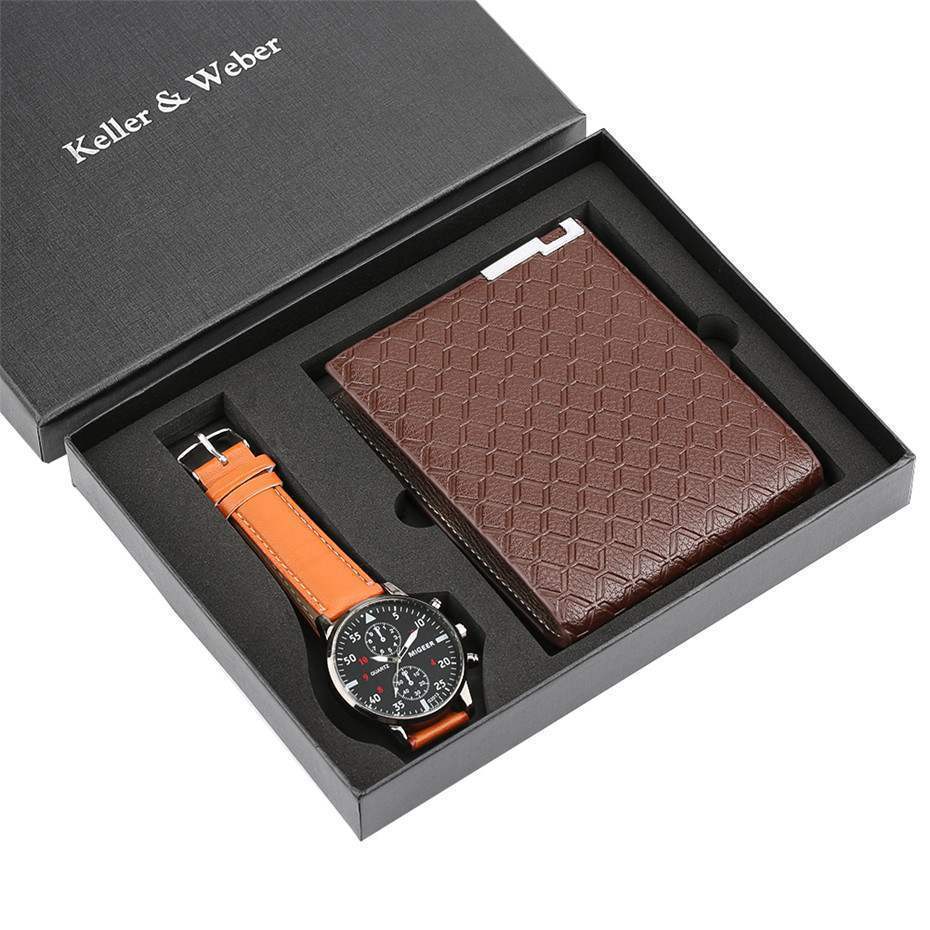 Men’s Classic Watch & Wallet Set – Timeless Style for Everyday Use