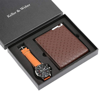 Men’s Classic Watch & Wallet Set – Timeless Style for Everyday Use