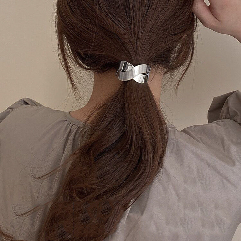 Glossy Brushed Metal Hair Accessories Simple Retro Headband