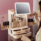 Mirror Integrated Light Desktop Large Capacity Lipstick Skin Care Products Cosmetics Storage Box