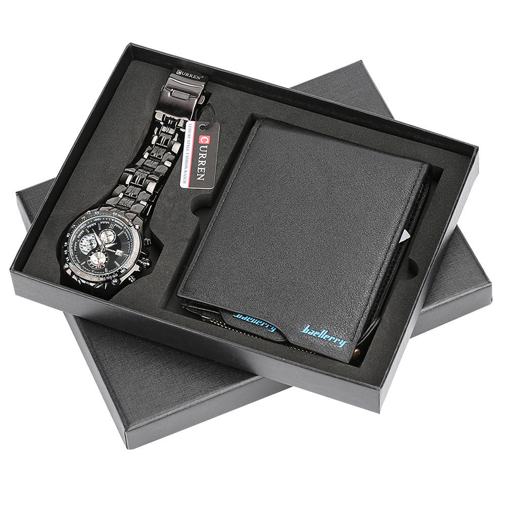 Men’s Classic Watch & Wallet Set – Timeless Style for Everyday Use