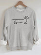 Dog pattern printed round neck hoodie