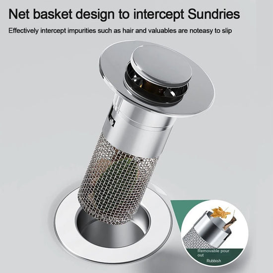 Kitchen Sink Drain Stainless steel  Strainer Sink Stopper Bath Plug Pop-Up Bounce Core Basin Drain Filter Hair Catcher Universal