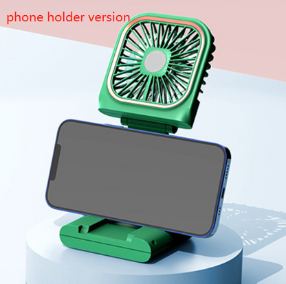 FabbuFan-3 in 1 Hands-free Neck-Fan -USB Rechargeable- Phone StandFan Mini Air Cooler Summer Portable Foldable Fan