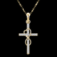 Alloy Pendant With Diamond And Eight-character Cross Necklace