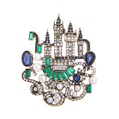 Vintage European Style Castle Brooch