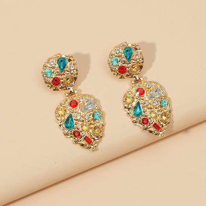 Vintage Court Style Baroque Rhinestone Earrings