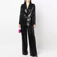 Fabbu Elegant Sequin Blazer Jacket Loose Long Wide Leg Pants Two Pieces Sets New Arrival