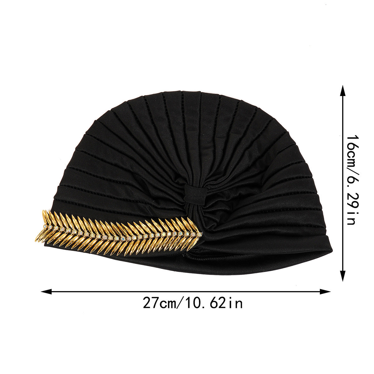 Elegant Gold-Embellished Turban – Stylish Headwrap for Any Occasion