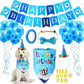Pet Birthday Banner Pull Flag Birthday Hat Party Dog Paw Balloon Saliva Towel Bow Tie Pet Props