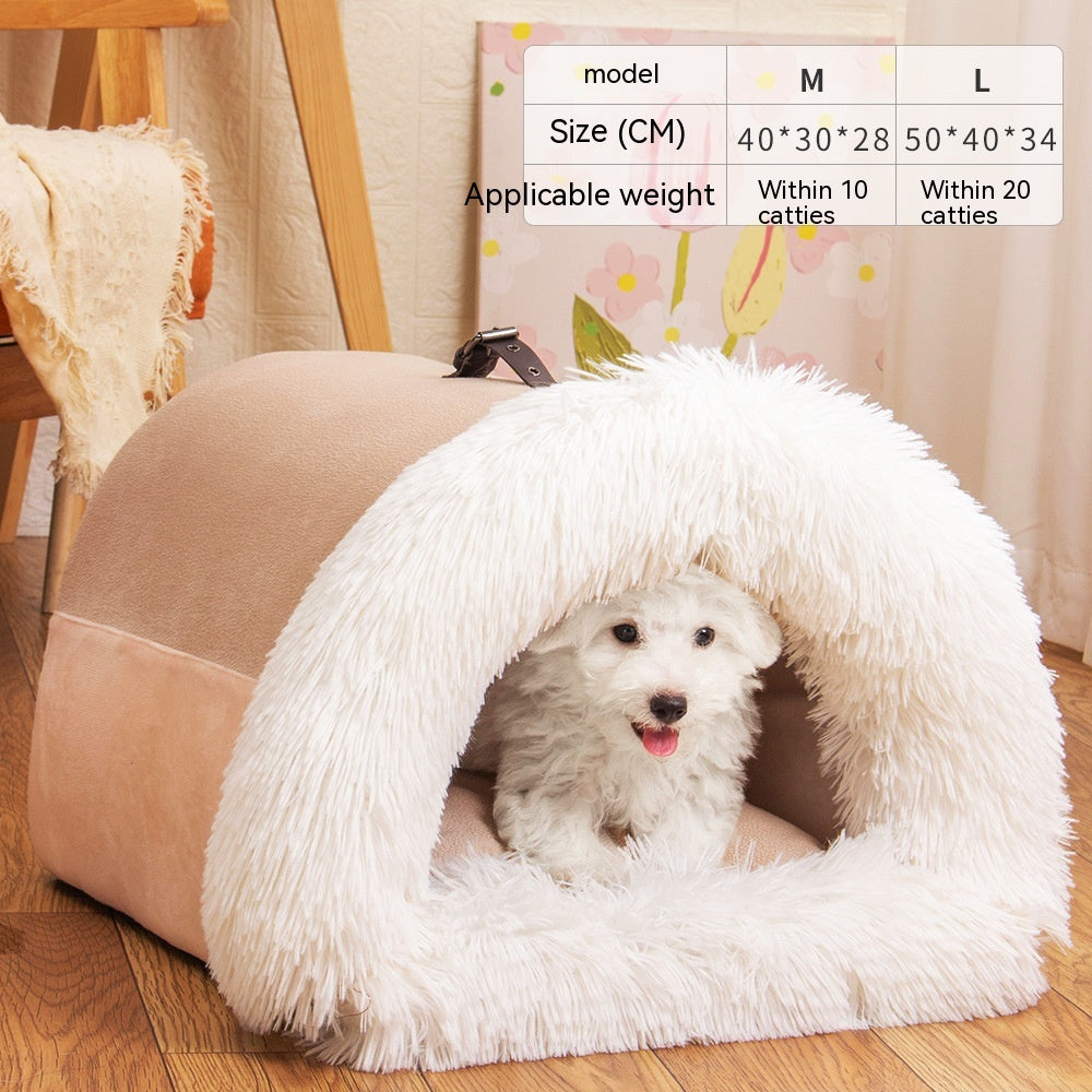 Fabbu Portable Pet Nest Autumn And Winter Warm Dog Nest Moisture-proof Long Fur Cat Nest, Pet Nest