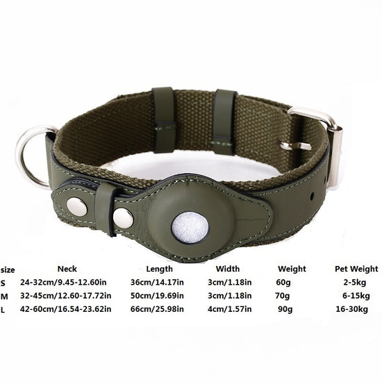 AirTag Dog Collar with Holder – med/Large Dogs (No AirTag)