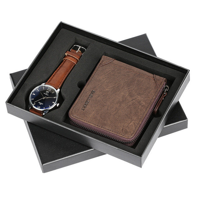 Men’s Classic Watch & Wallet Set – Timeless Style for Everyday Use