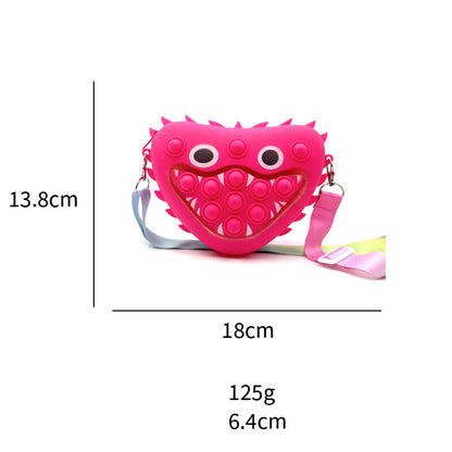 Little Monster Bag Poppy Playtime Decompression Bubble Silicone Messenger Bag