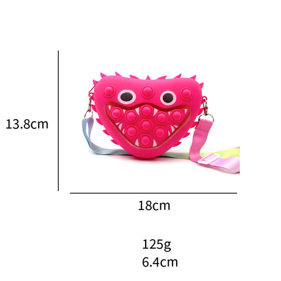 Little Monster Bag Poppy Playtime Decompression Bubble Silicone Messenger Bag