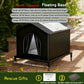 Insulated Outdoor Cat House with Raised Base - Windproof & Weatherproof Shelter with Reflective Lining.