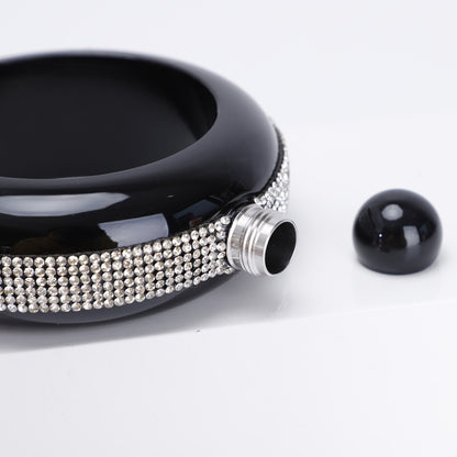304 Stainless Steel Stick-on Crystals Bracelet Wine Pot Women's 35 Oz Round