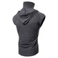 Mens Mask Button Sports Vest Hooded Splice Large Open-Forked Male Vest May 4Th