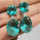 Vintage "Style" Square Blue Stone Dangle Earrings