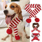 Christmas Dog Scarf | Knitted Winter Pet Scarf with Pom Poms – Cozy Holiday Accessory