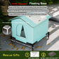 Insulated Outdoor Cat House with Raised Base - Windproof & Weatherproof Shelter with Reflective Lining.