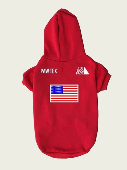 USA Dog Hoodie, Warm Sport Retro Dog Hoodie