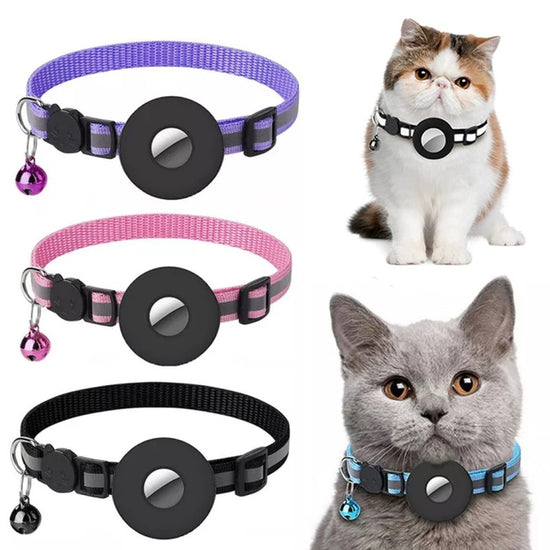 **Reflective Cat & Dog Collar with Airtag Holder – Waterproof, Durable, & Secure Fit for Your Pet&