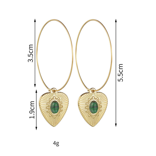 Vintage Style Love Pendant Earrings.