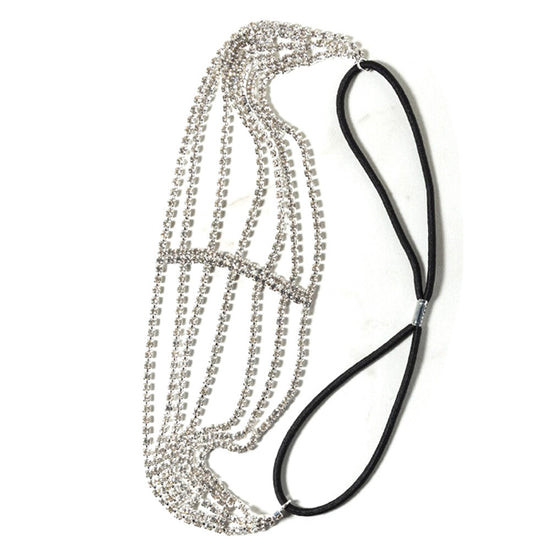 Fabbu Diamond Rhinestone Elastic Headband Hair Accessories -Five Rows Of Diamonds😍