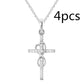 Alloy Pendant With Diamond And Eight-character Cross Necklace