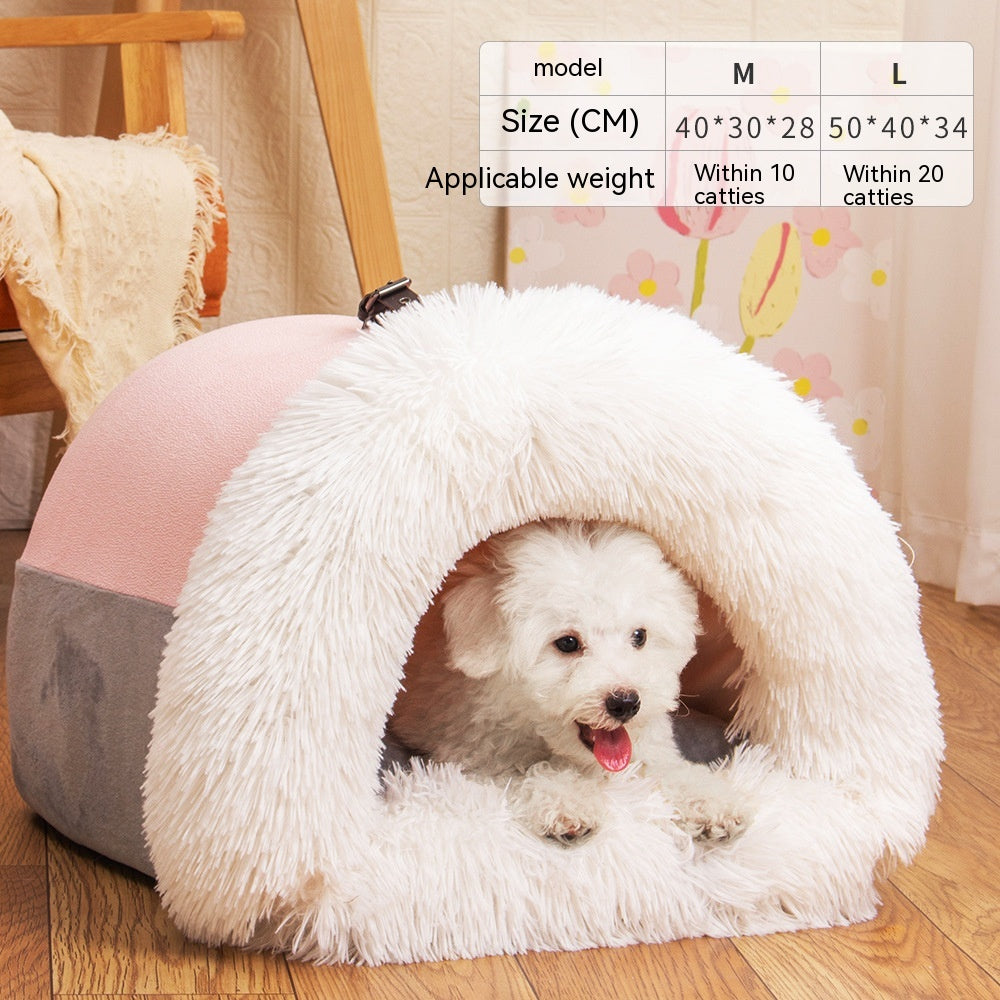 Fabbu Portable Pet Nest Autumn And Winter Warm Dog Nest Moisture-proof Long Fur Cat Nest, Pet Nest