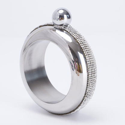 304 Stainless Steel Stick-on Crystals Bracelet Wine Pot Women's 35 Oz Round