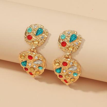 Vintage Court Style Baroque Rhinestone Earrings