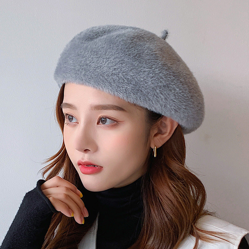 Women's Mink Faux Hair Beret...  OOh La La