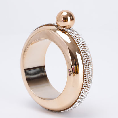 304 Stainless Steel Stick-on Crystals Bracelet Wine Pot Women's 35 Oz Round