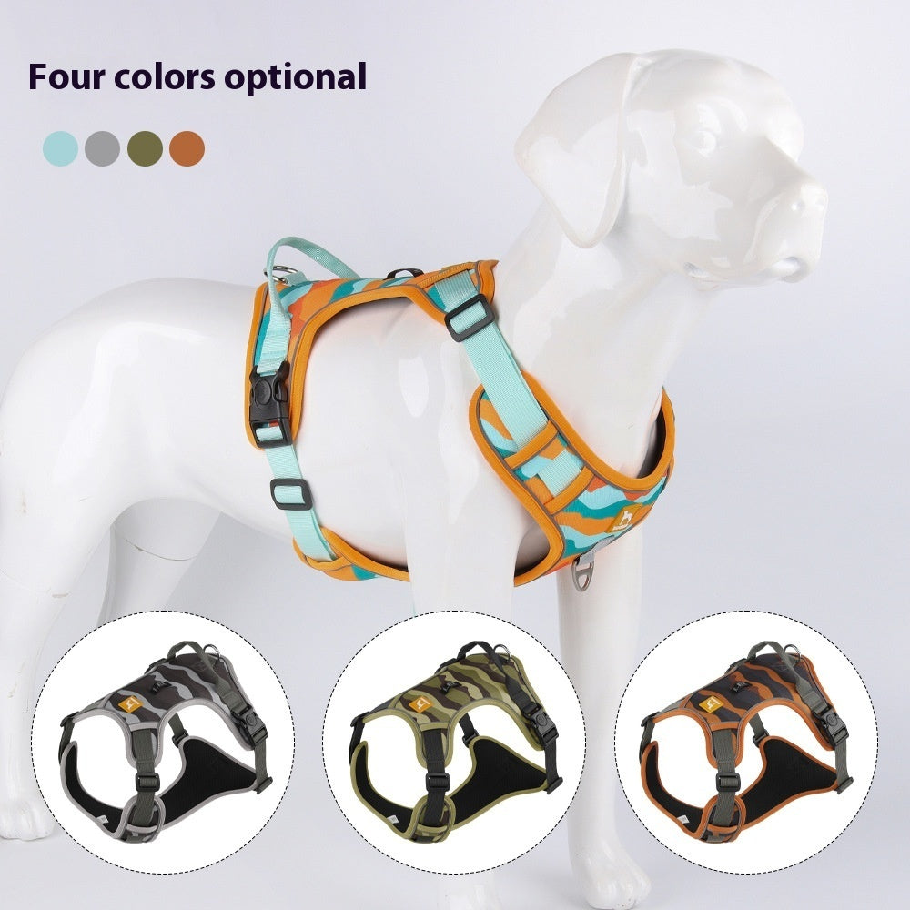 Adjustable No-Pull Dog Harness with Safety Handle – Breathable Outdoor Vest for Small to Large Dogs