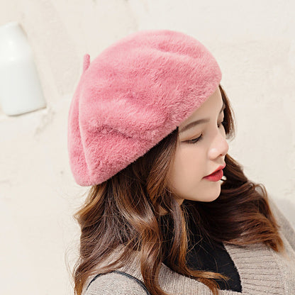 Women's Mink Faux Hair Beret...  OOh La La