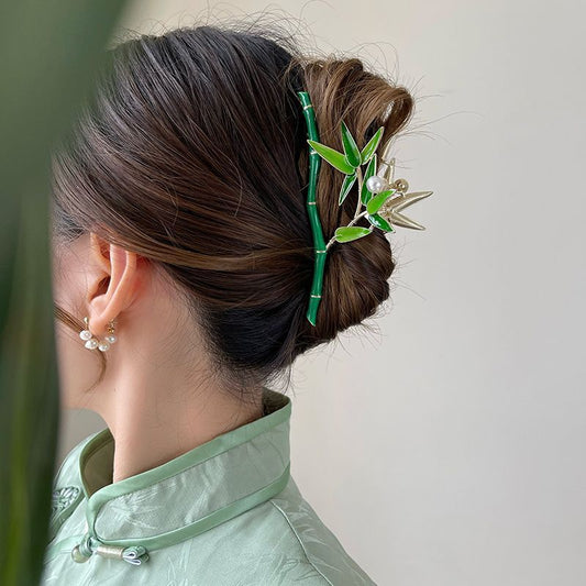 Hairpin,  Green Bamboo clip,Banana Clip